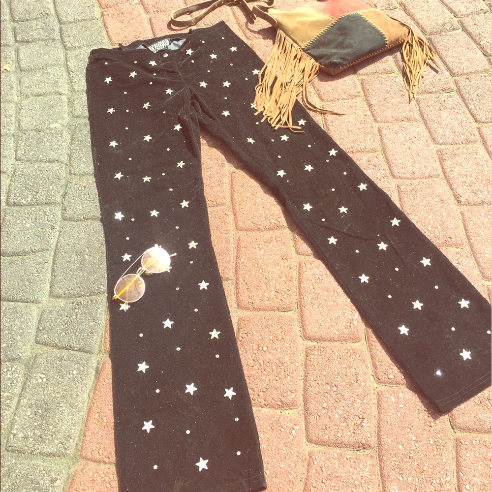 Vtg 90s Velvet Shooting Star Flares✨